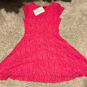 Pink Lace Tshirt Dress